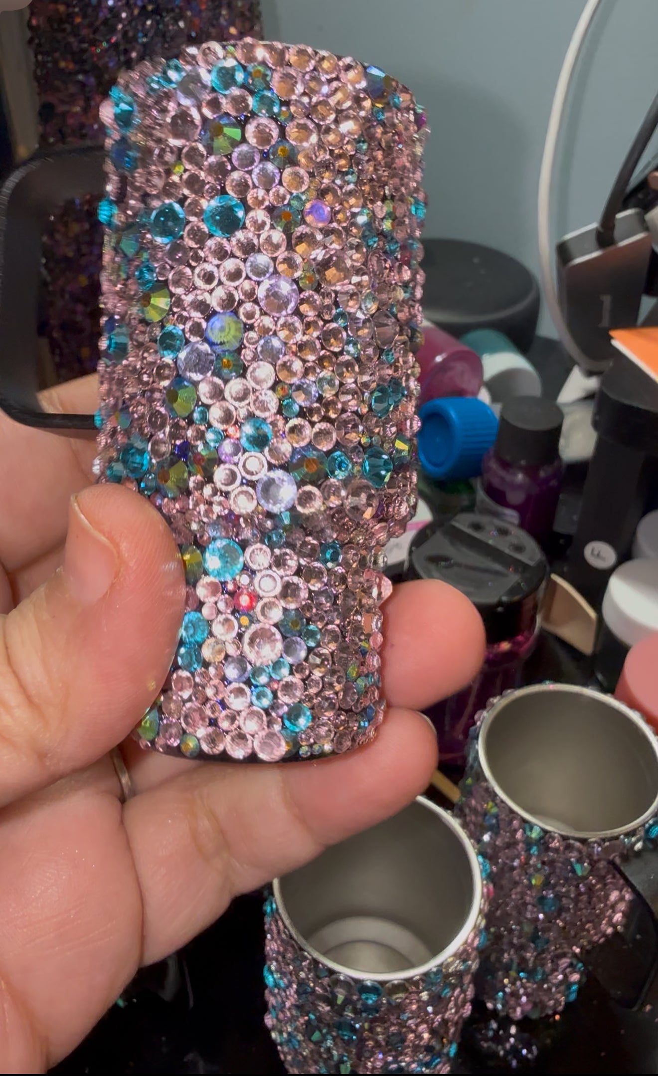 6 - Mini Scattered Rhinestone Tumblers